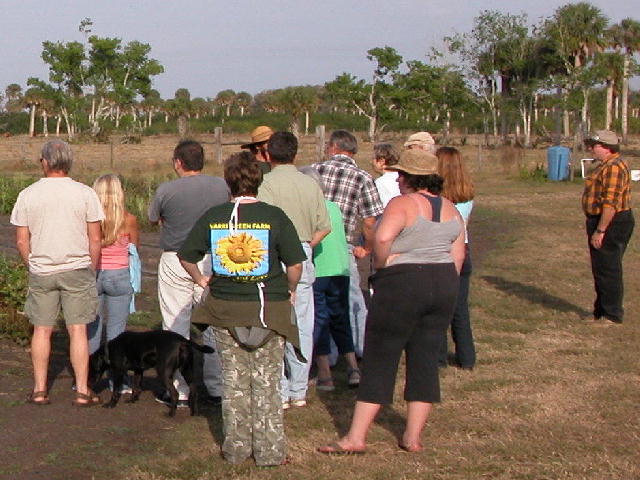 Guests on the garden tour at the Slow Food dinner